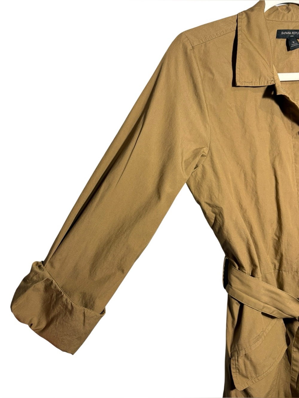 BANANA REPUBLIC | Women’s Whiskey Poplin Midi Shirt Dress size S Tailored Belted - Picture 5 of 14